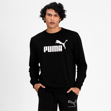 Puma Bluza Freizeit Essentials Logo - Bawełna - czarny/biały Mężczyźni